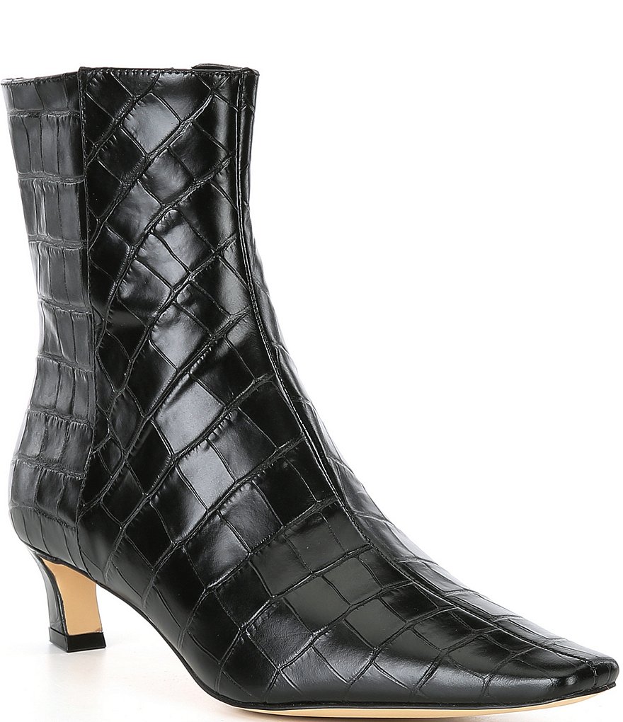 Peter Do crocodile heel boots EU39（Crocodile-effect pointed-toe heels in  black - Cinelle Paris, fashion for women）