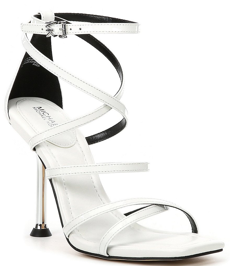 Michael Kors Imani Patent Leather Strappy Galvanized Heel Dress