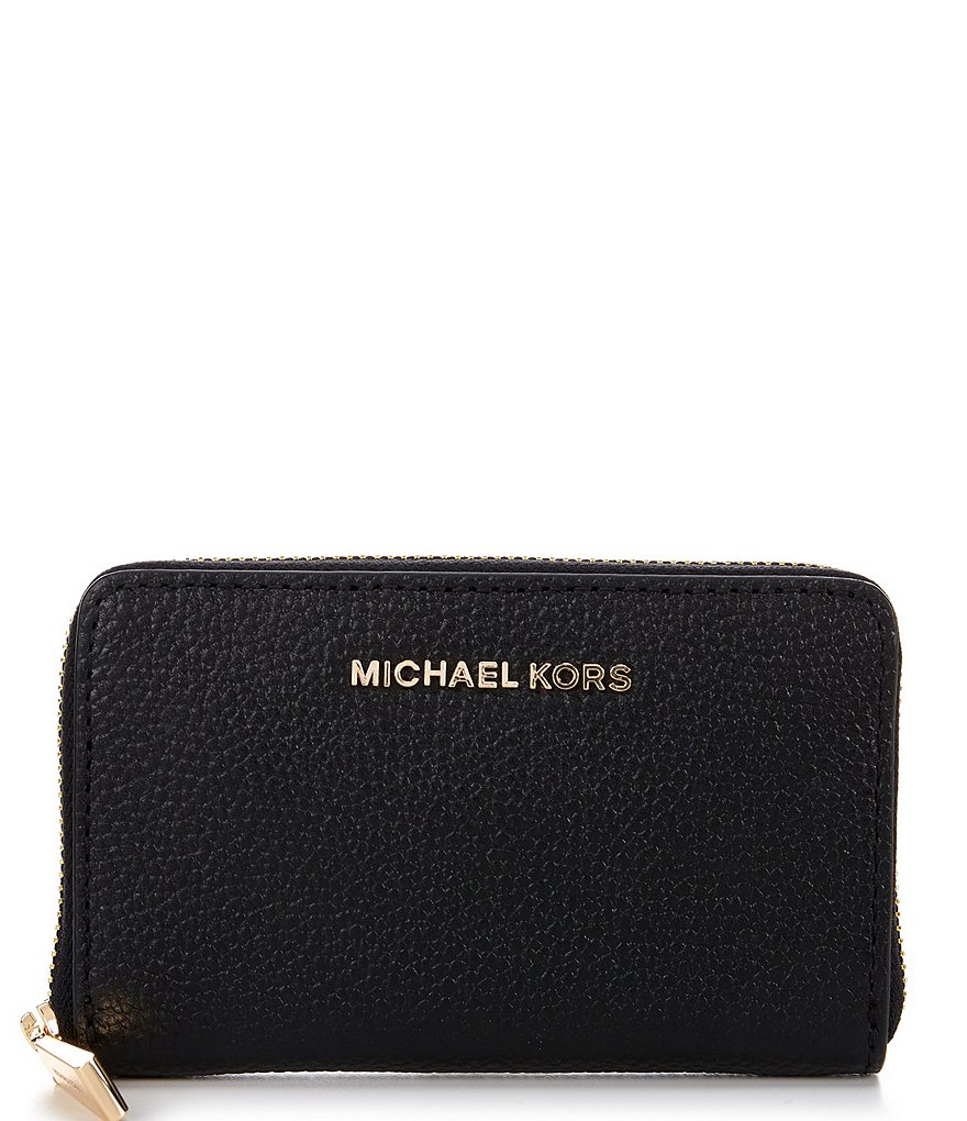 Michael Kors Jet Set Phone Wristlet Wallet Large Black in Leather with  Gold-tone - US