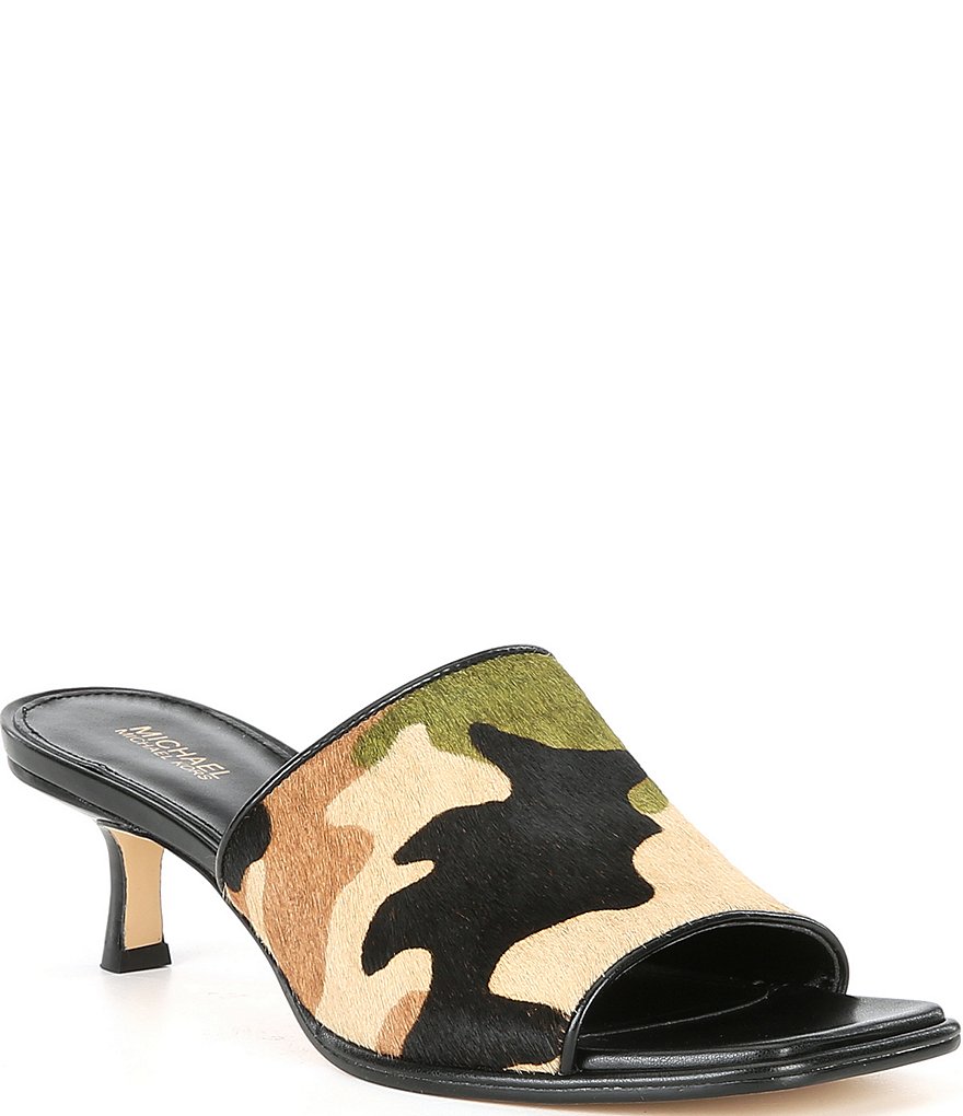 Michael Kors Lara Camo Printed Calf Hair Sandals | Dillard's