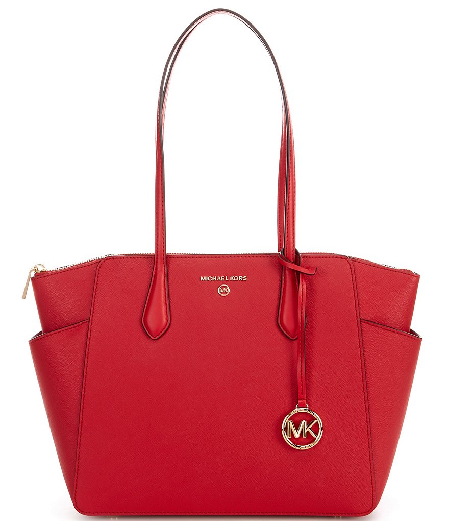 Michael Kors Marilyn Medium Colourblock Saffiano Leather Satchel Bag For Women (Beige, OS)