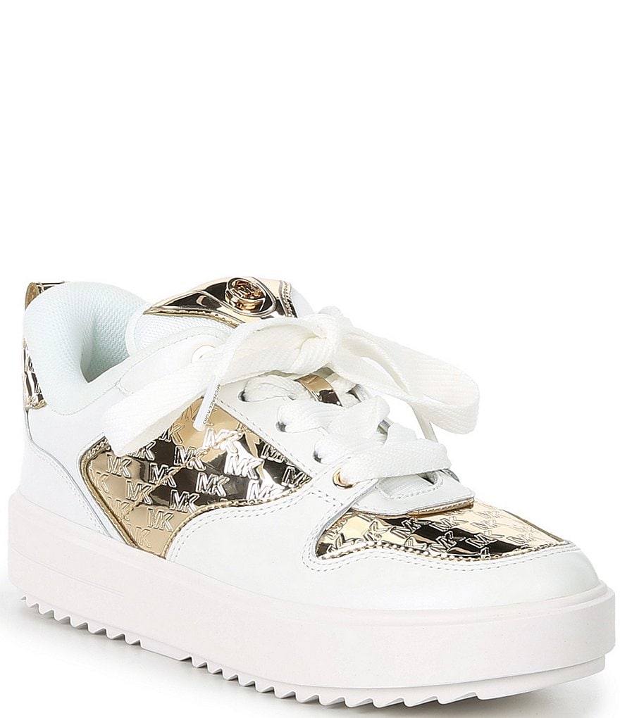 Michael Kors Rumi Metallic MK Embossed Platform Sneakers