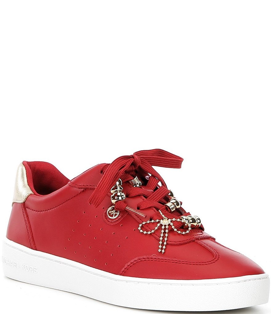 Michael Kors Scotty Leather Charm Hardware Perforated Sneakers