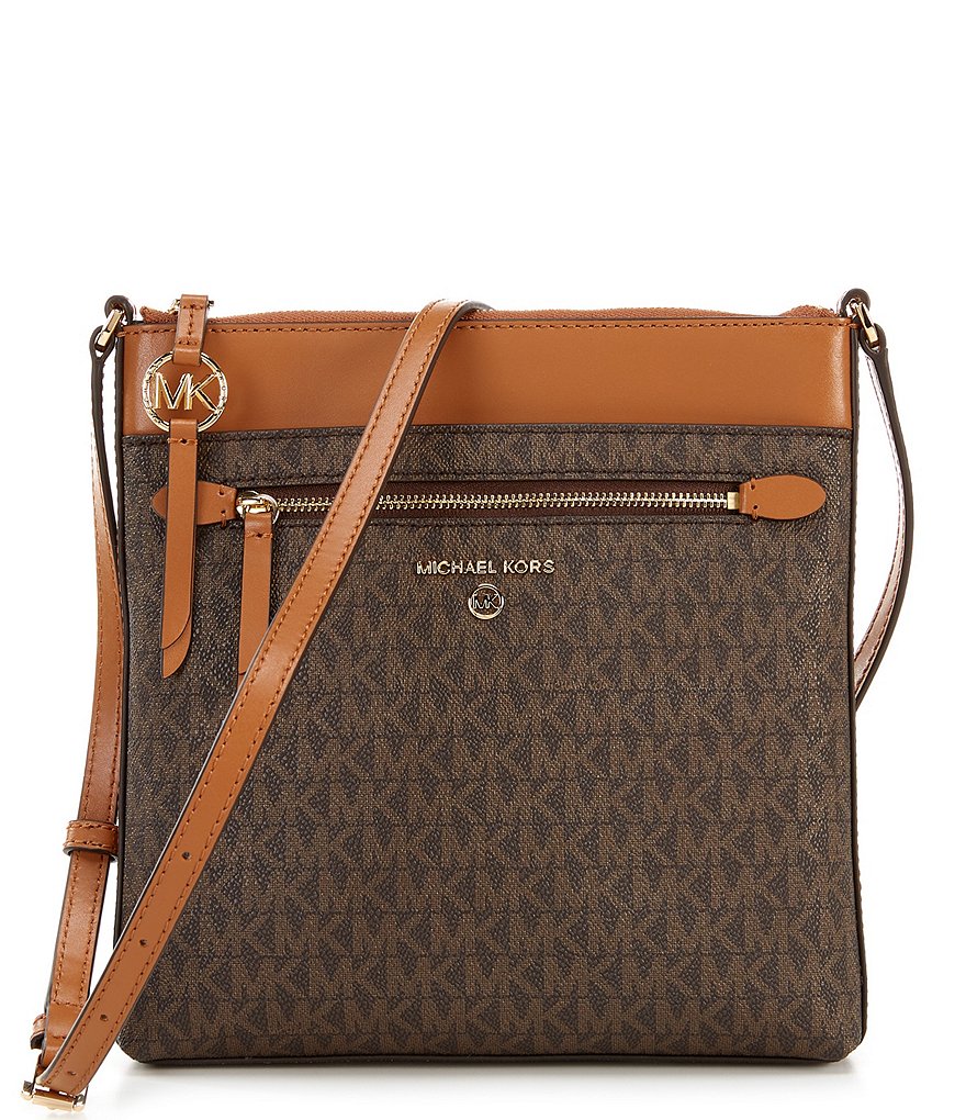 Michael Kors PVC Leather Crossbody Handbag Purse Messenger Shoulder Bag  Brown MK 194900274613 | eBay