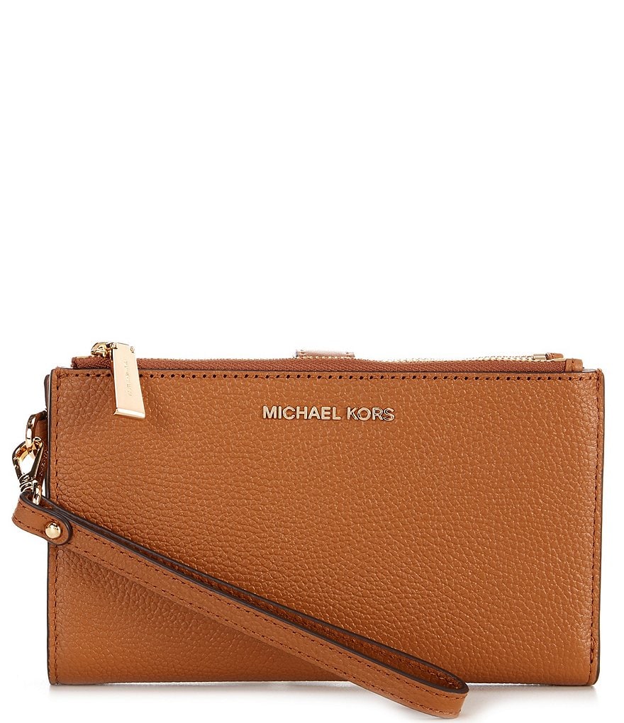 Michael Kors Womens Adele Double-Zip Pebble Leather Phone Wristlet  32T7Safw4L-425 Soft Sky