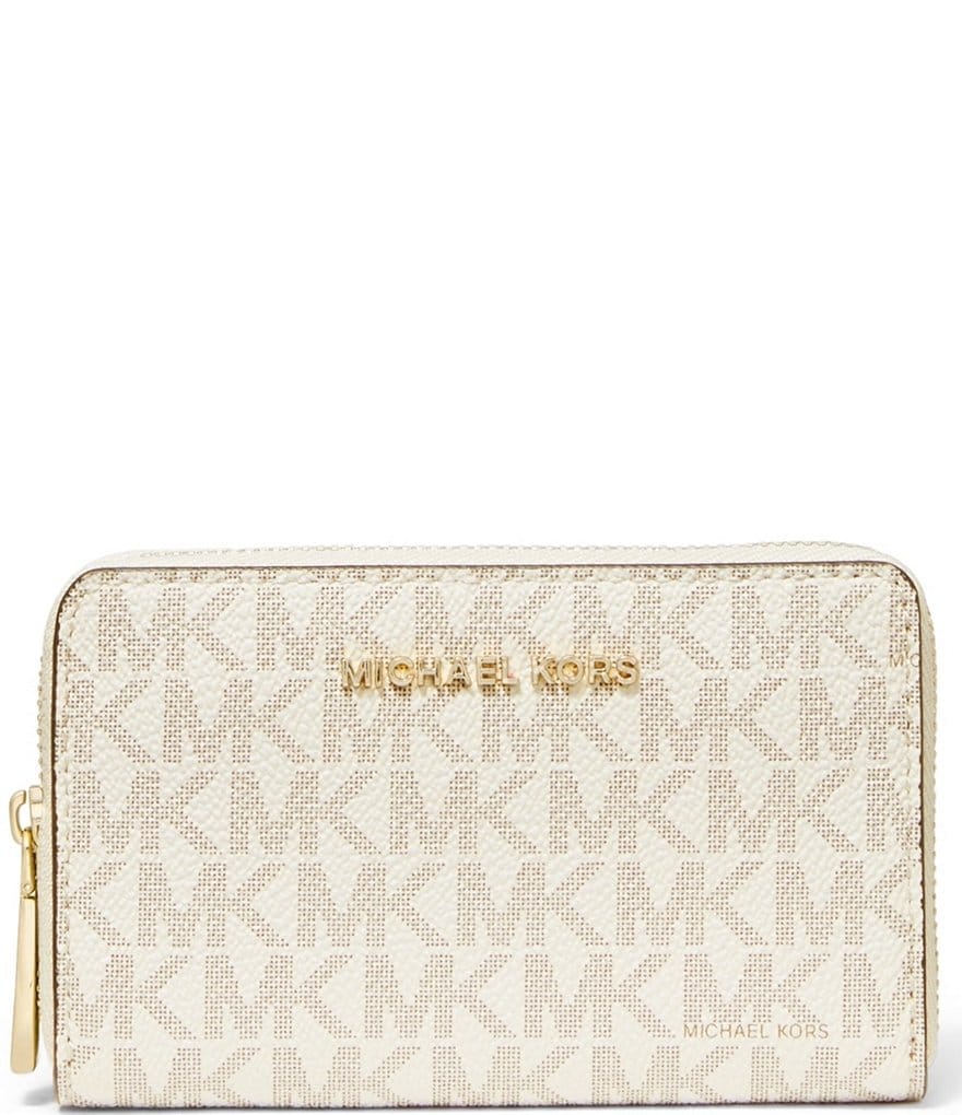 Michael Kors Women's Jet Set Travel Medium Zip Around Phone Holder Wallet  (BLACK/GOLD) : Clothing, Shoes & Jewelry 