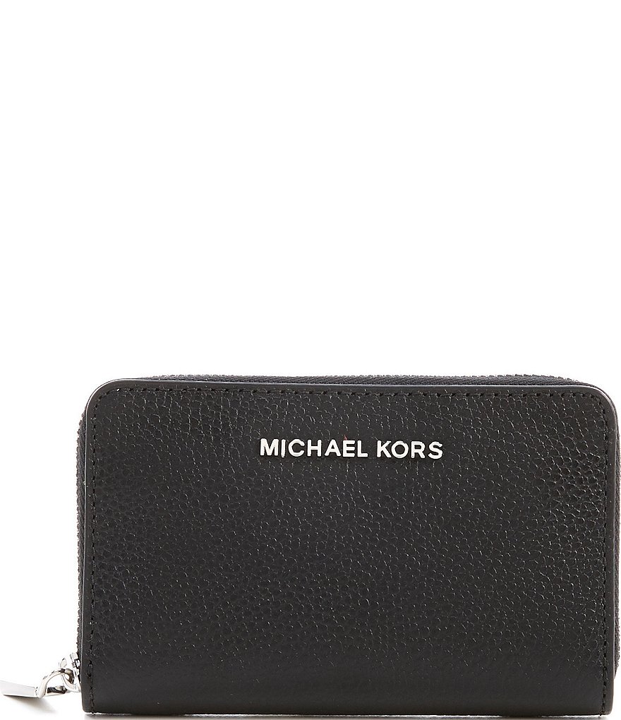Michael Kors Jet Set Small Zip Around Leather Card Case | Dillard's
