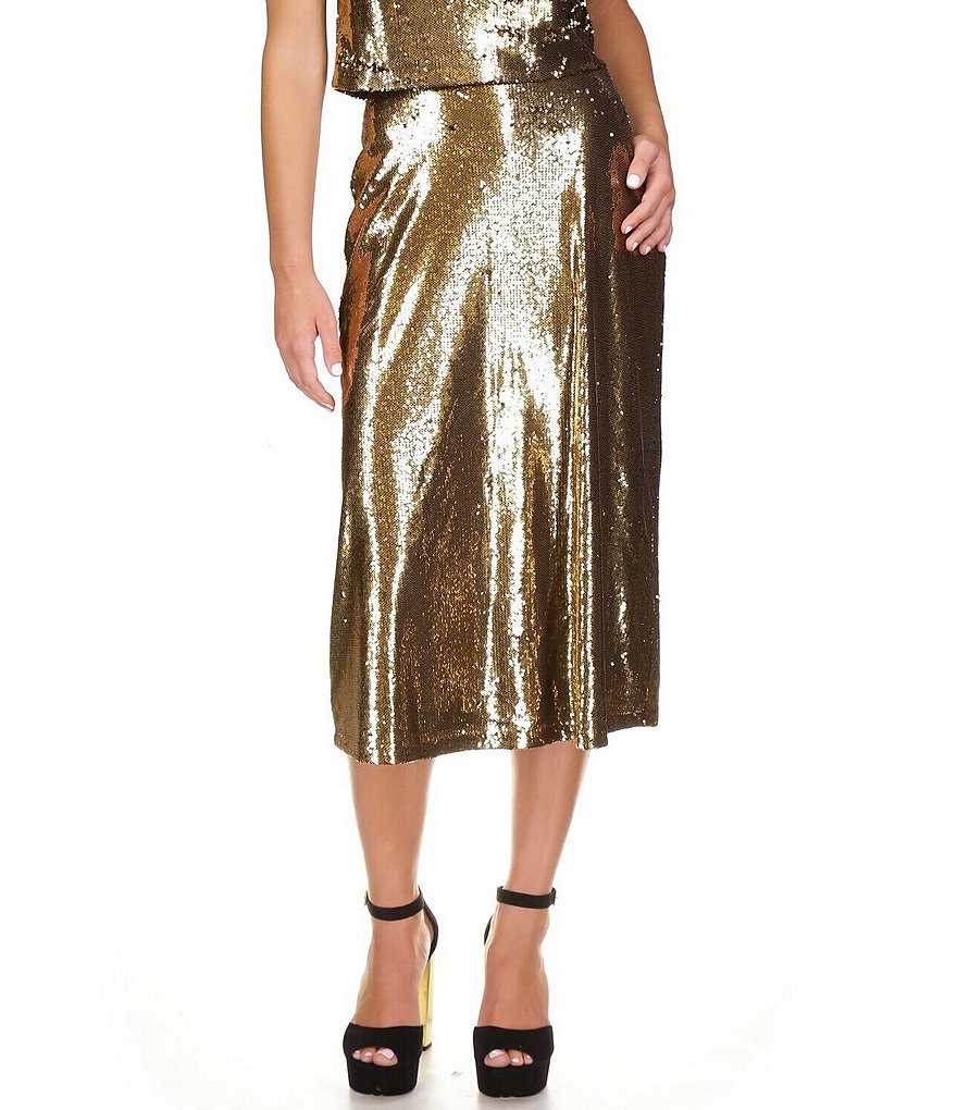 MICHAEL Michael Kors Sequin A Line Coordinating Midi Skirt