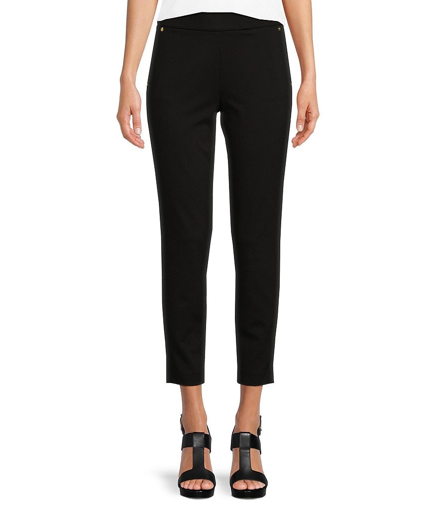 Calessa Ponte Ankle Length High Rise Pull-On Pants