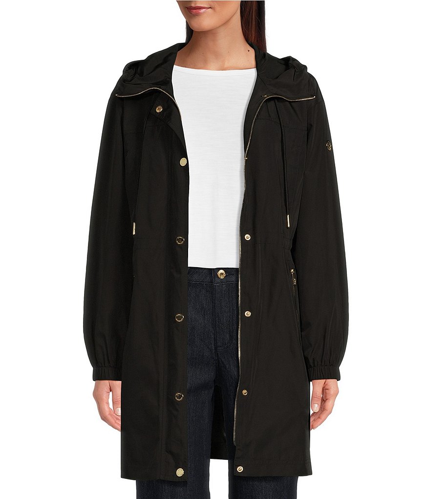 MICHAEL Michael Kors Stand Collar Hooded Elastic Bungee Cord