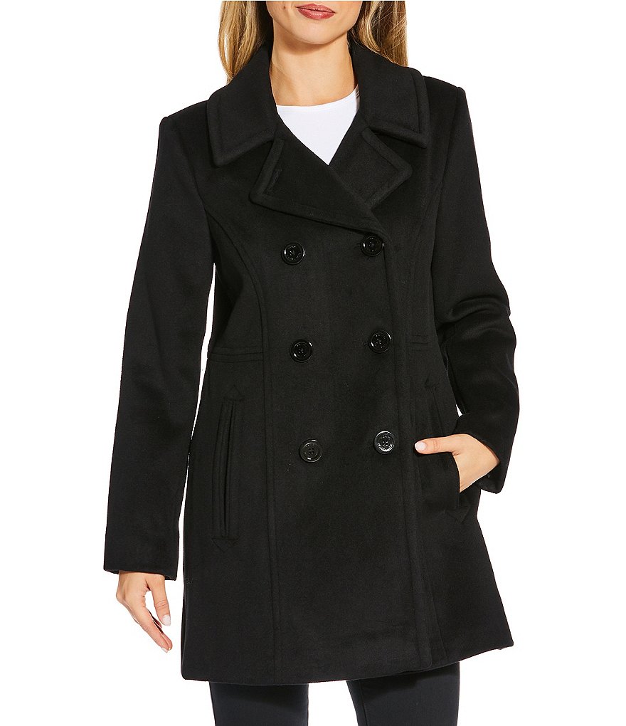 MICHAEL Michael Kors Wool Blend Notch Lapel Button Front Double