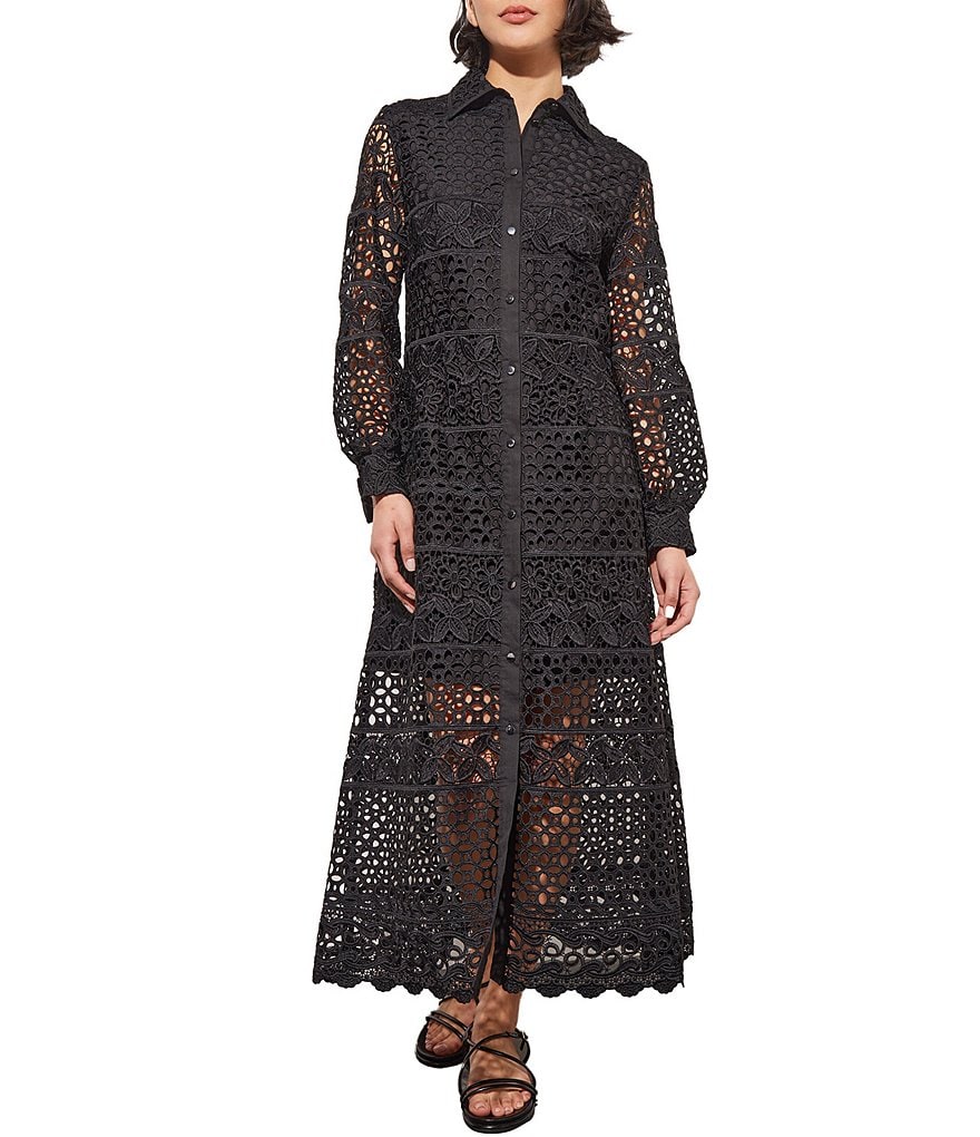 Spring Fall Dress for Women Long Sleeve Regular Fit Lace