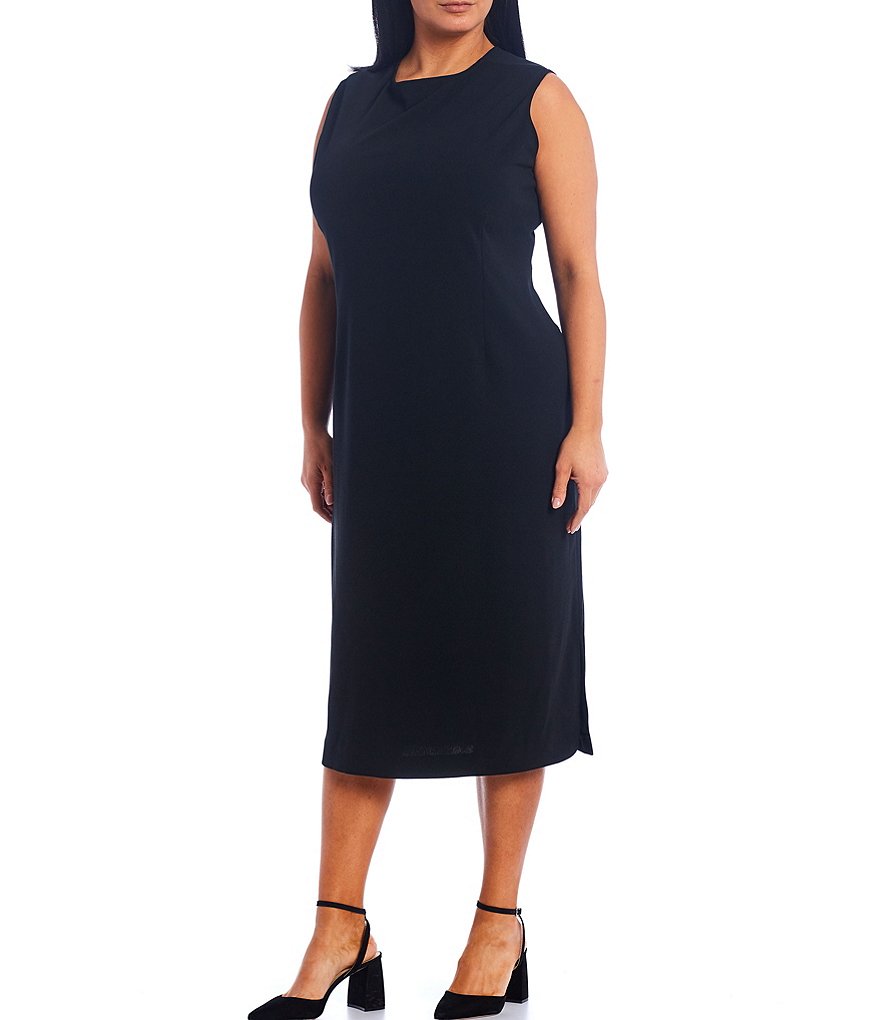 Ming Wang Plus Size Basic Sleeveless Scoop Neck Tank Midi Dress | Dillard's