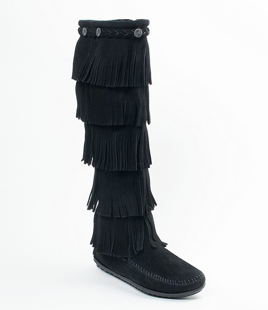 Minnetonka 5-Layer Fringe Boots | Dillards