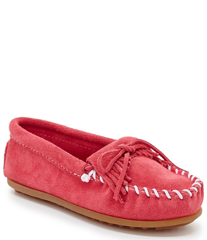 Minnetonka Kids' Kilty Suede Whipstitch Moccasins (Toddler)