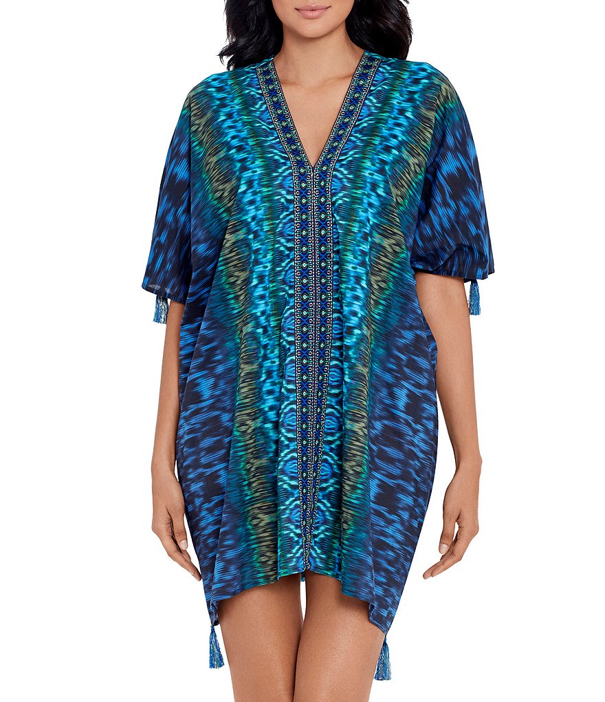 Miraclesuit Alhambra V-Neck Caftan Cover-Up | Dillard's