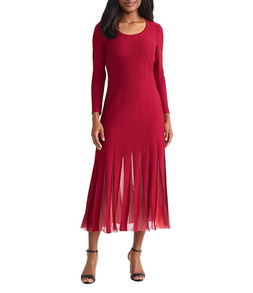 chinese dress ladies Green Scoop Neck A-Line Midi Dress main image 0