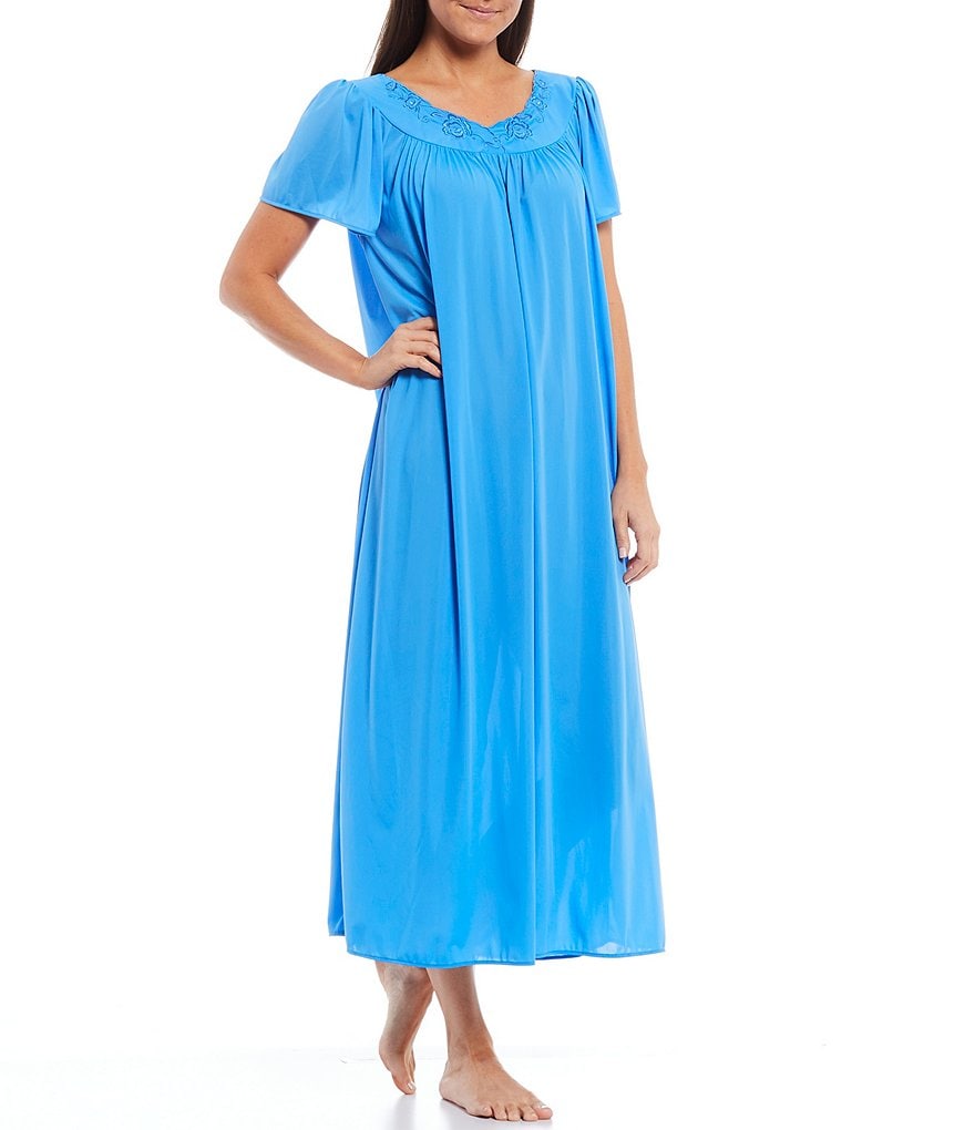 Shopymommy 55103 Elegance Lace Sleeves Maternity & Nursing Nightgown P