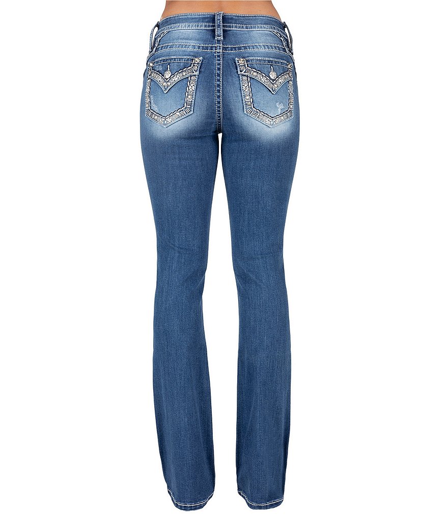 完売 Rise Mid Me Miss Abstract Jeans Bootcut Design Pocket Border テープ・マスキングテープ