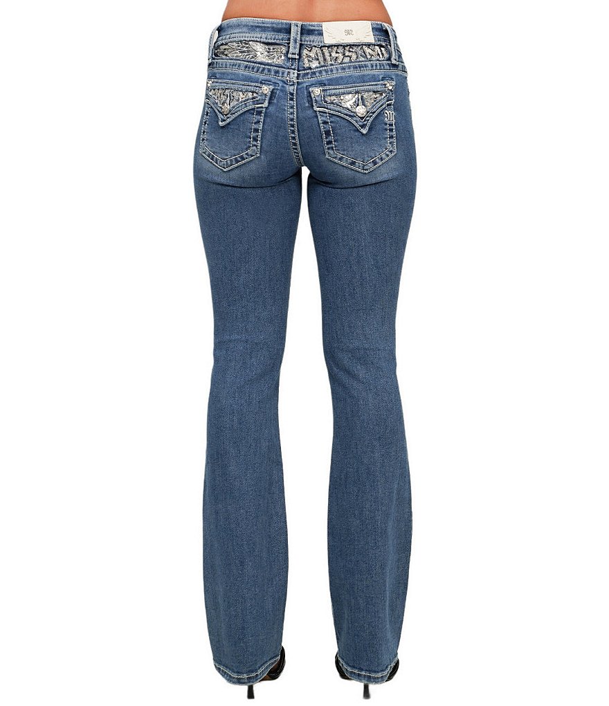 miss me デニム Miss Me Mid Rise Bootcut Embellished Back Logo & Pocket Jeans