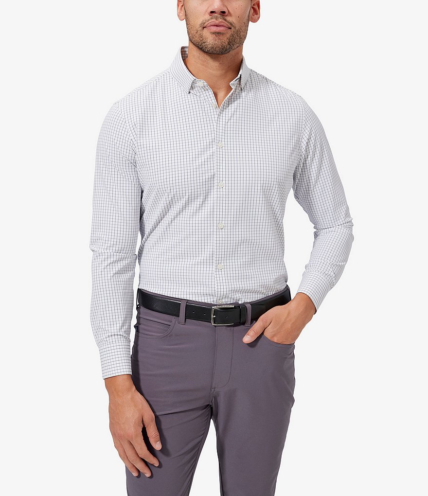 Mizzen+Main Leeward Mini Grid Performance Stretch Long-Sleeve Woven ...