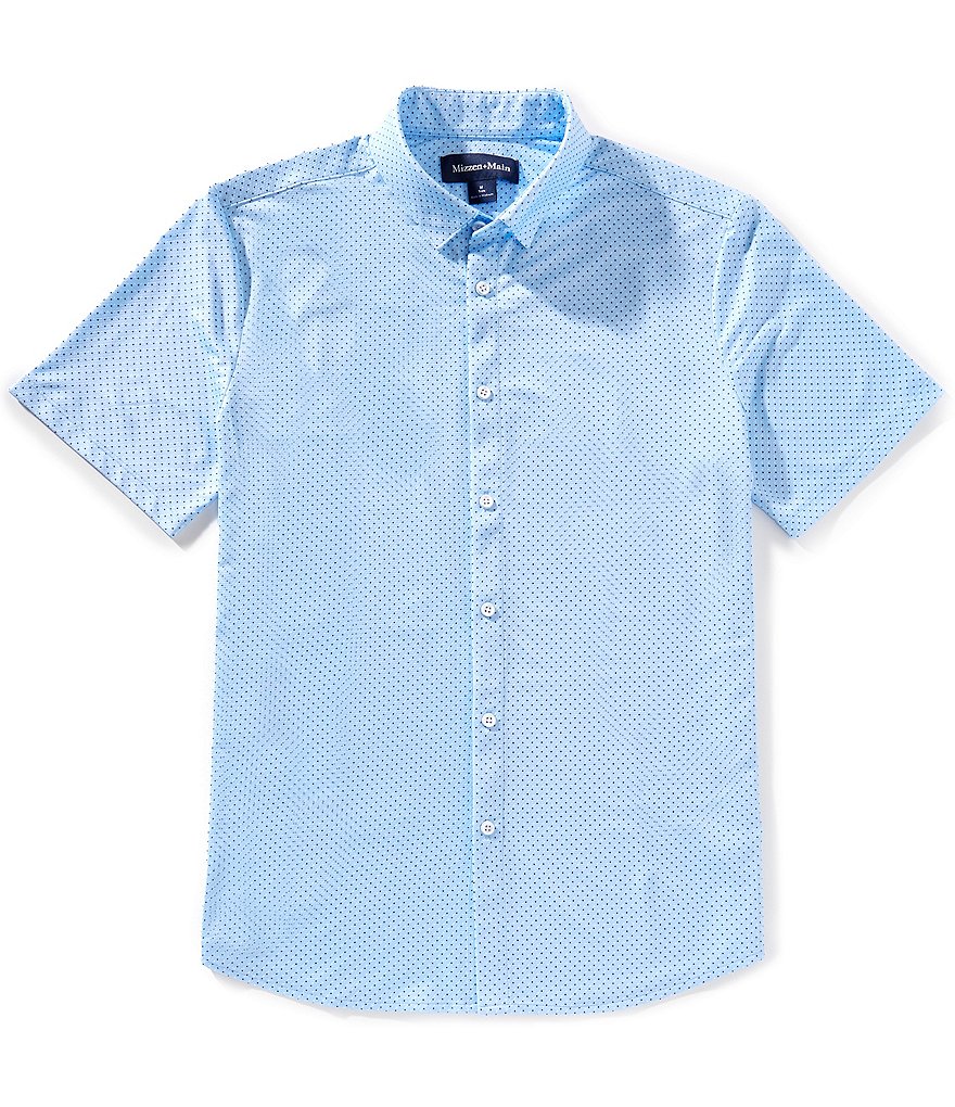 【I AM MARI】Wrinkle Short Sleeve Wide Pleat Banding PT Set Mizzen+Main Performance Stretch Halyard Multi-Dot Print