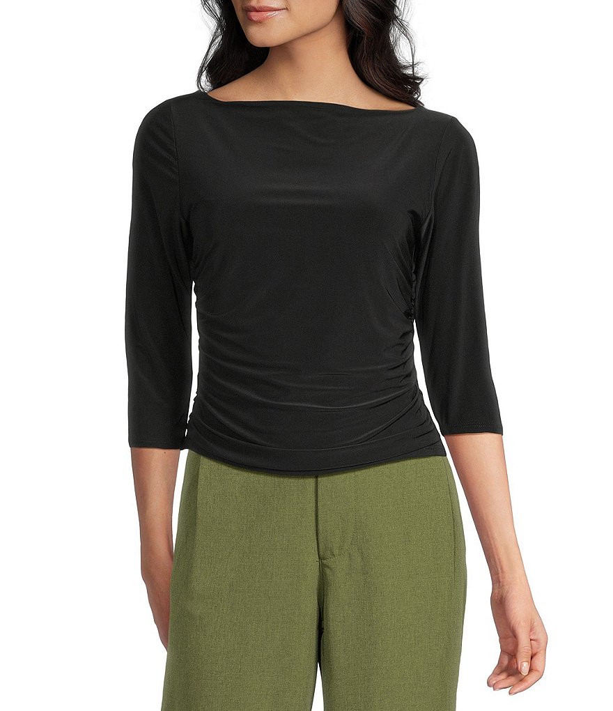 トップス MoA Moa Moa Boat Neck Quarter Sleeve Top | Dillard's