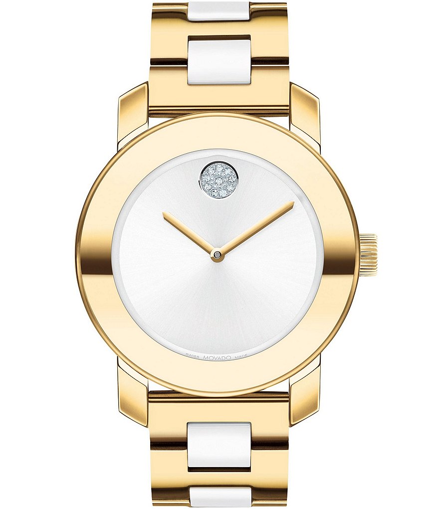 Movado Bold Women's Iconic Two Tone Ceramic Bracelet Watch | Dillard's