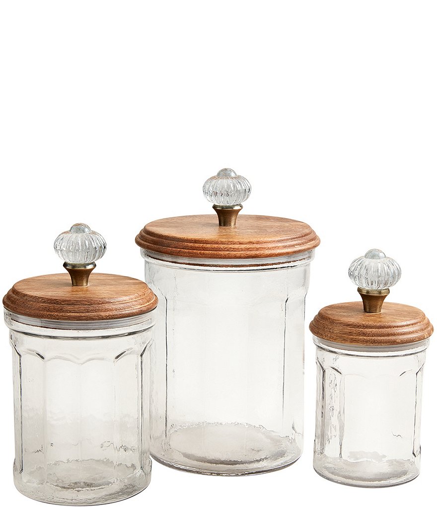 Mud Pie Circa Glass Door Knob Canister Set | Dillard's