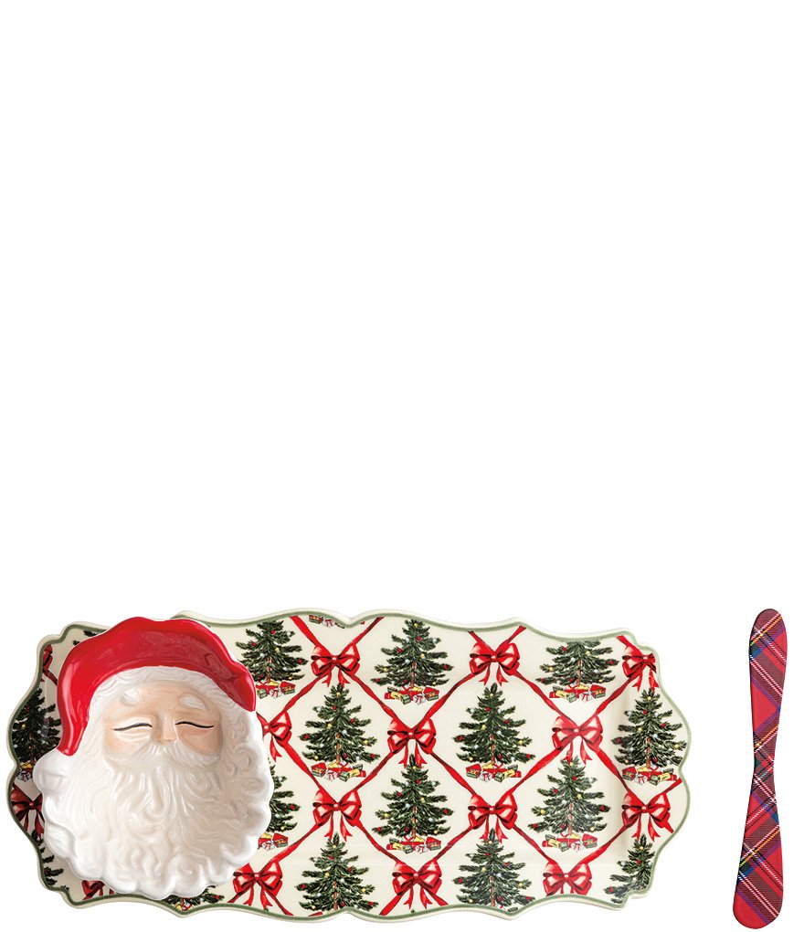Mud Pie Classic Christmas Santa Dip & Tray Set