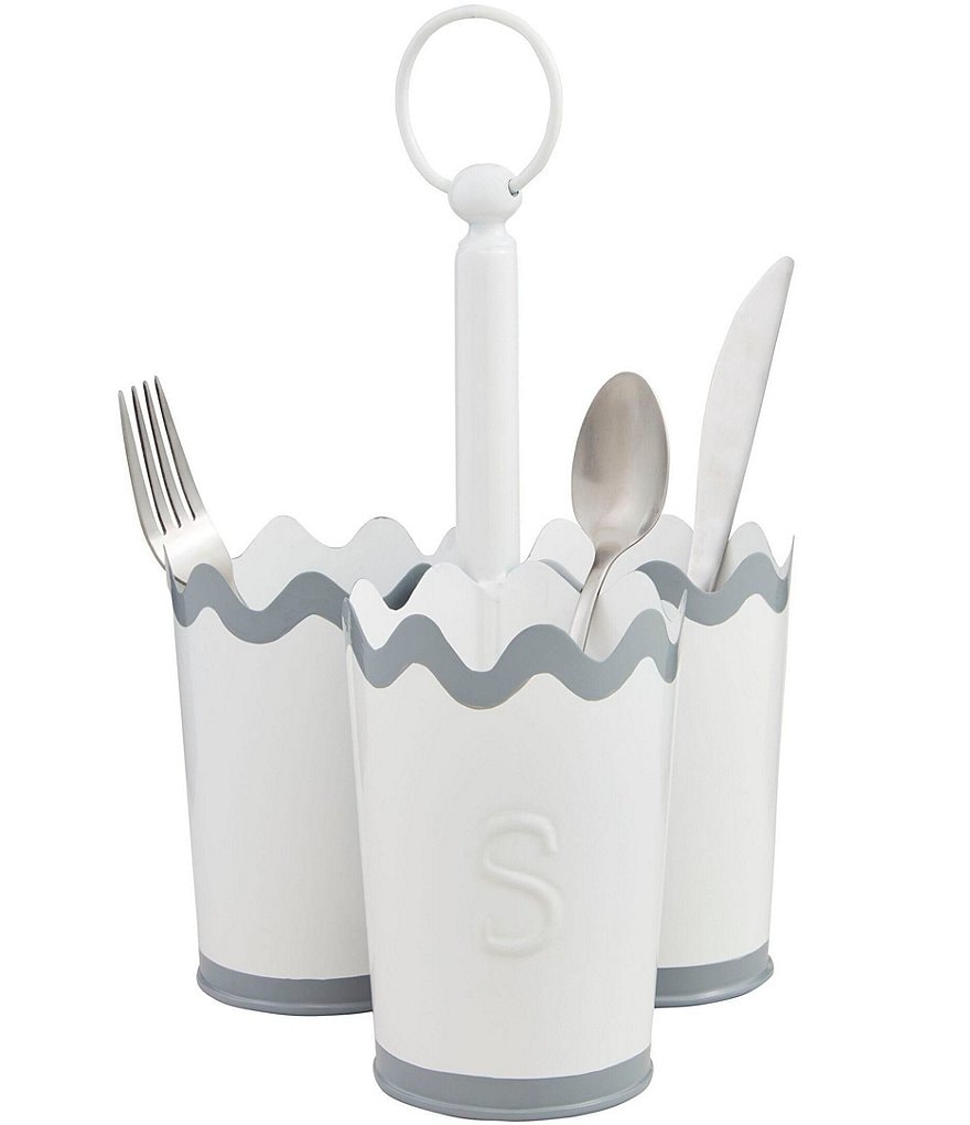 Mud Pie Happy Always Ciotola Da Portata In Ceramica 30,5 Cm Con Utensili In Legno – Set 3 Pezzi, Lavabile In Lavastoviglie - 2