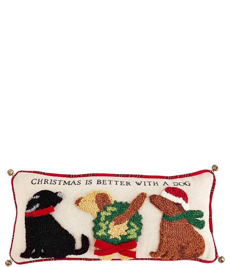 Mud Pie Holiday Collection Christmas is Better with a Dog Hooked Wool