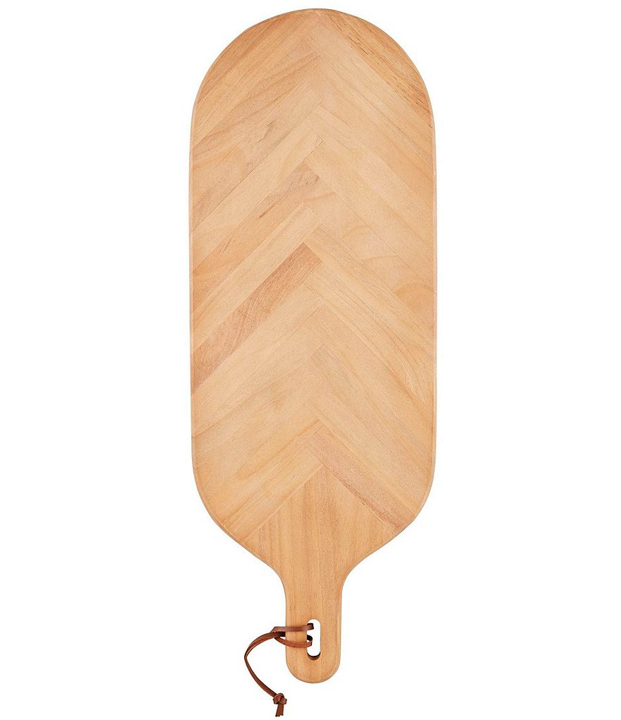 Mud Pie Large Herringbone Beech Wood Paddle Board