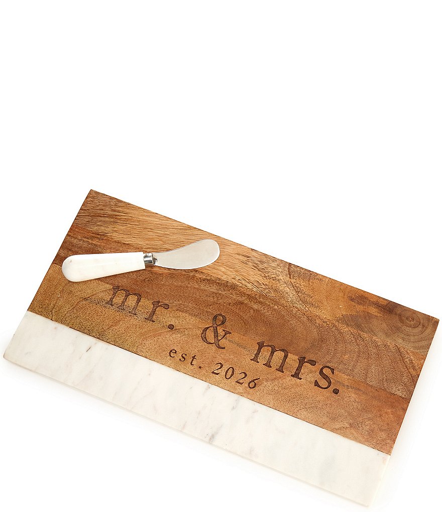 Mud Pie Wedding Collection Mr Mrs Est. 26 Wood Board Set