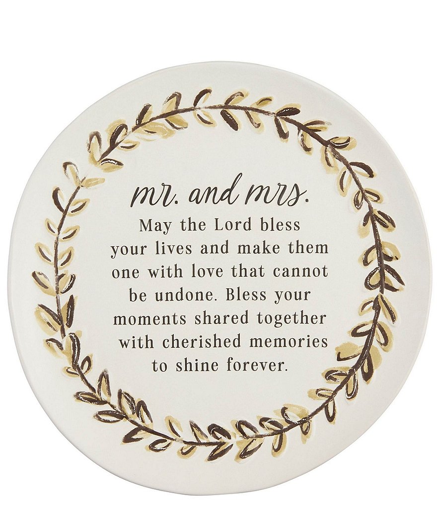 Mud Pie Wedding Mr & Mrs Blessing Plate