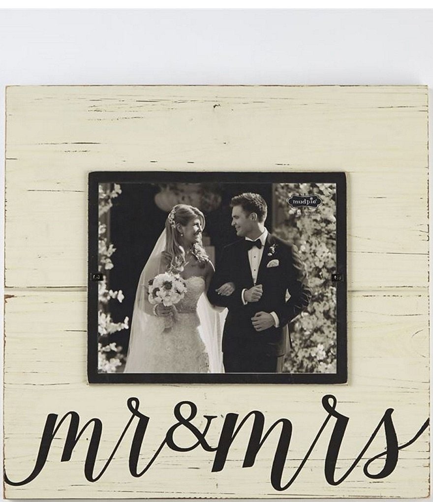 Mud Pie Mr and Mrs Wedding 4x6 Photo Frame