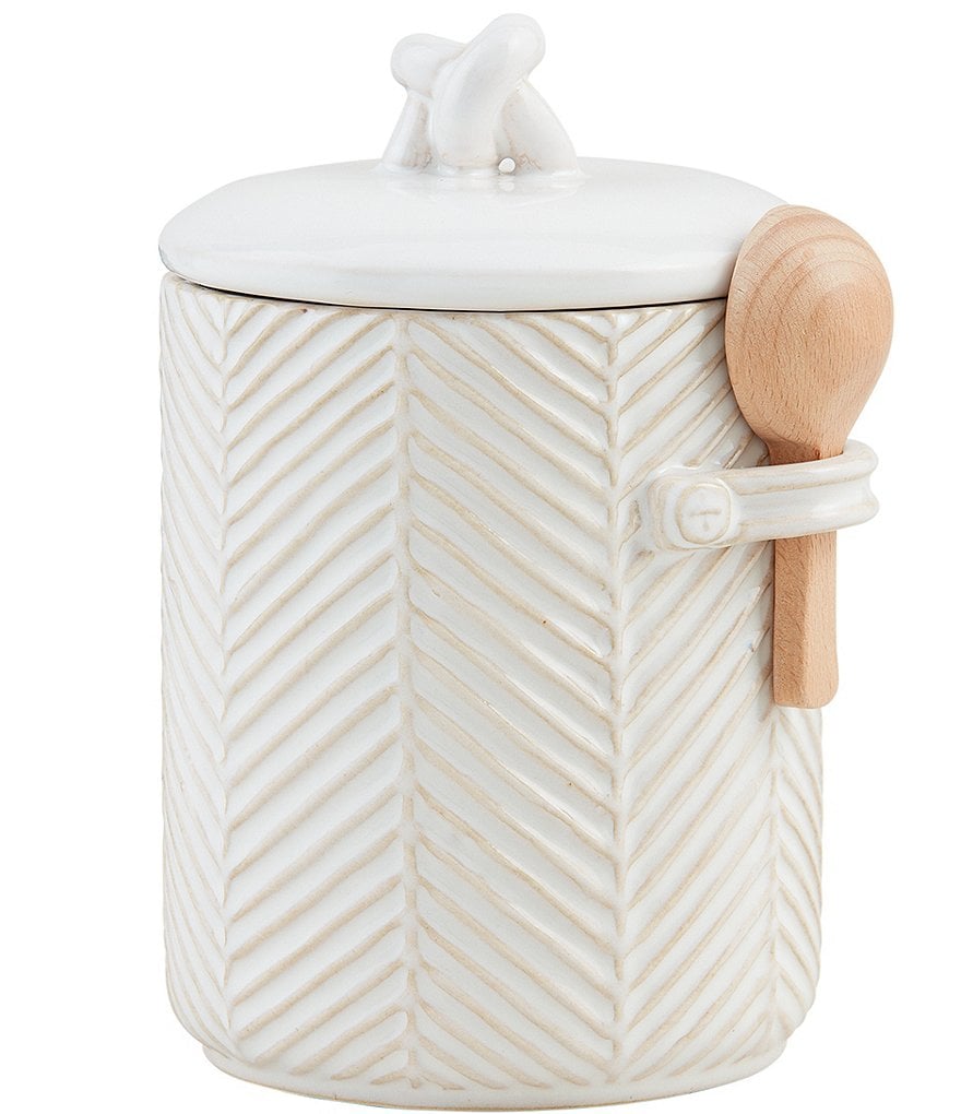 Mud Pie White House Textured Coffee Canister Set | Dillard's