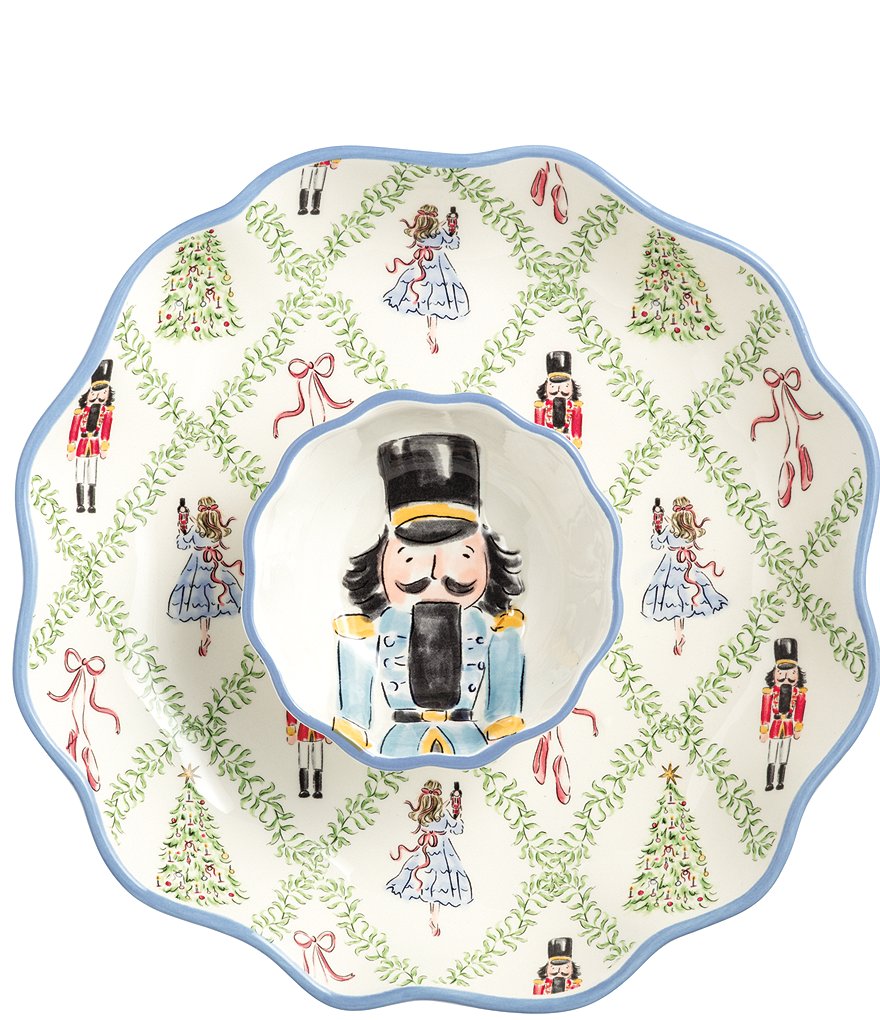 Mud Pie Winter Wonderland Nutcracker Chip & Dip Server