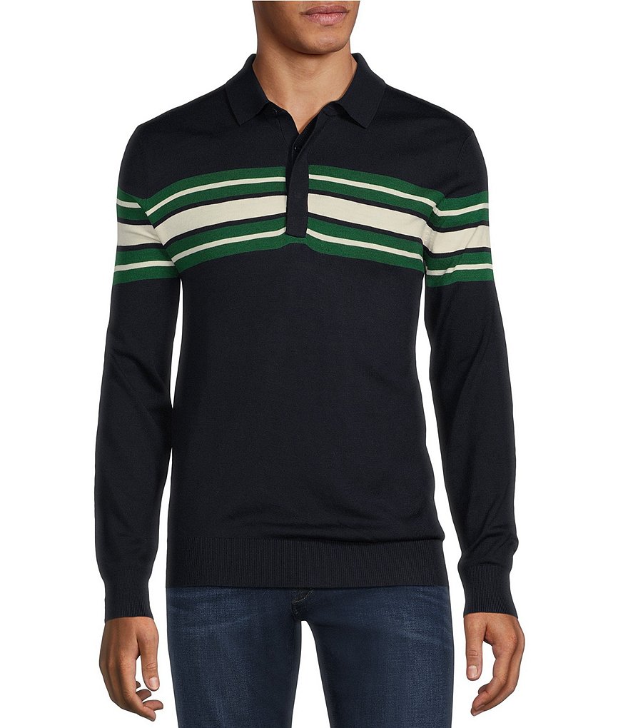 Murano Back to Space Collection Placed Stripe Polo Sweater | Dillard's