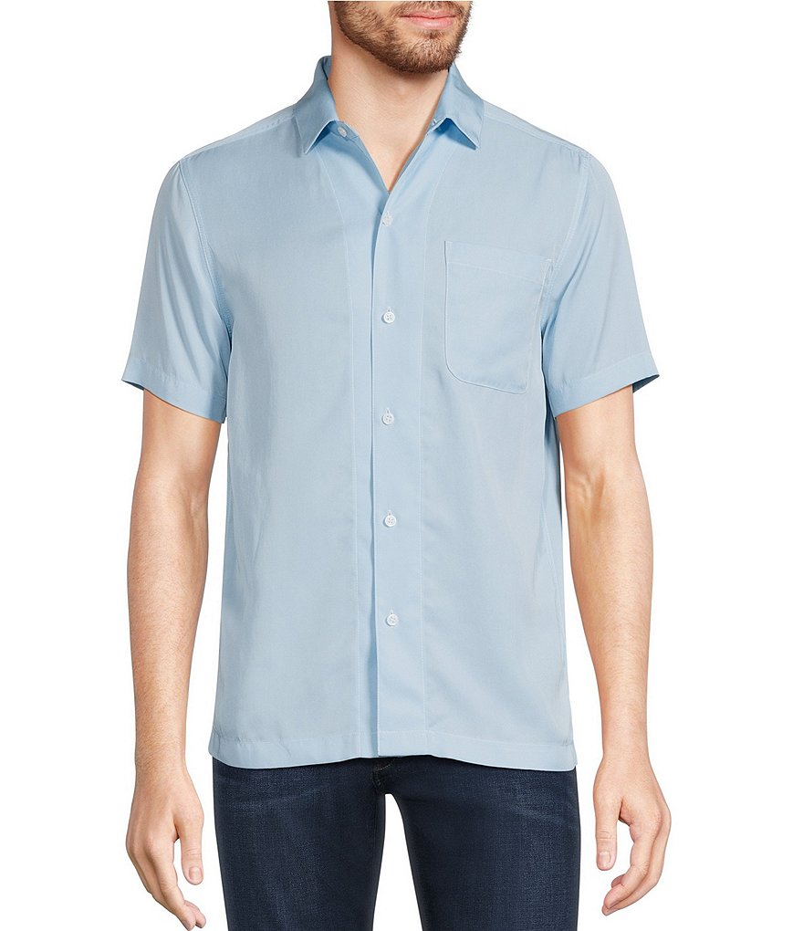 Murano Camp Disco Collection Slim Fit Contrast Short Sleeve Woven Shirt ...