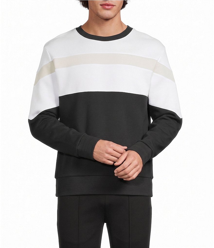 Liquid Luxury Slim Fit Color Block Long Sleeve Sweatshirt
