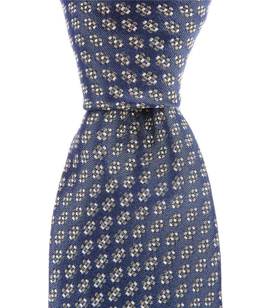 Mini Dot Floral Narrow Silk Blend Tie