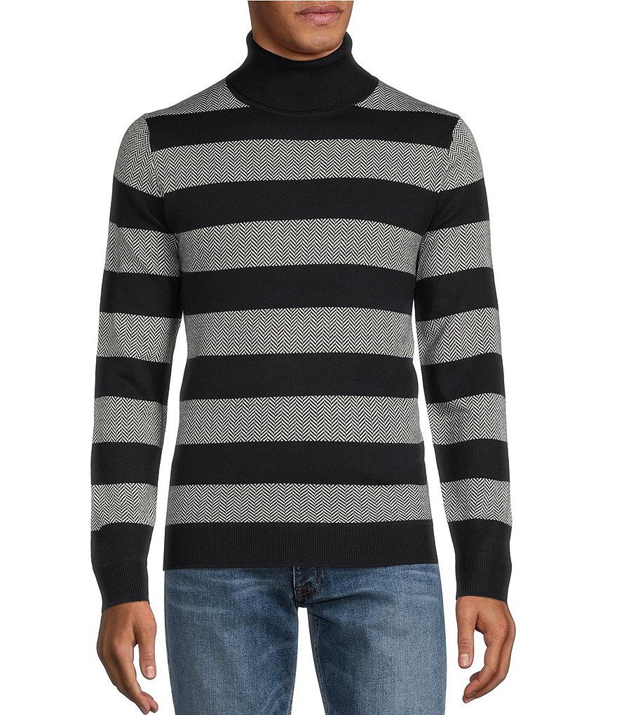 Murano Performance Herringbone Stripe Turtleneck Sweater | Dillard's