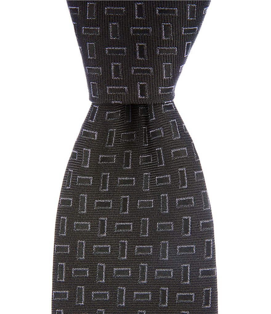 Rectangle Neat Narrow Silk Blend Tie