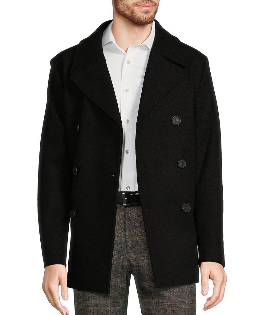 Murano men’s plaid good wool blend coat