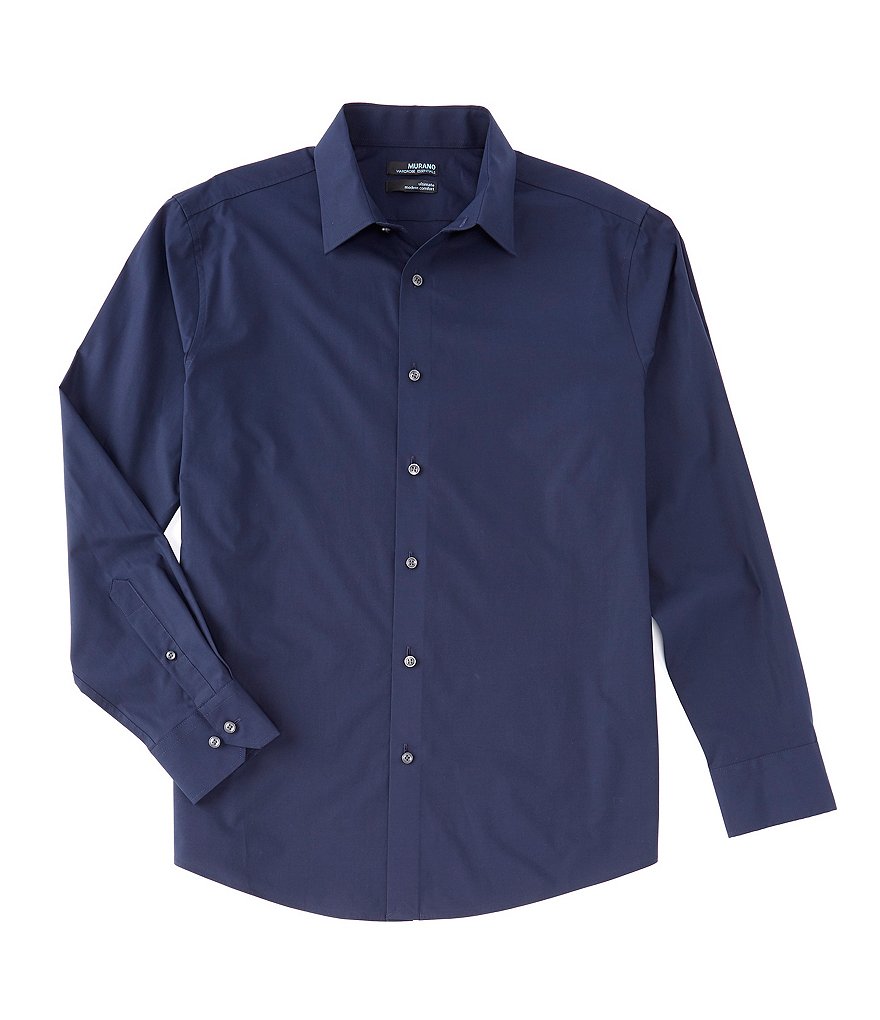Murano Wardrobe Essentials Classic-Fit Solid Long-Sleeve Woven