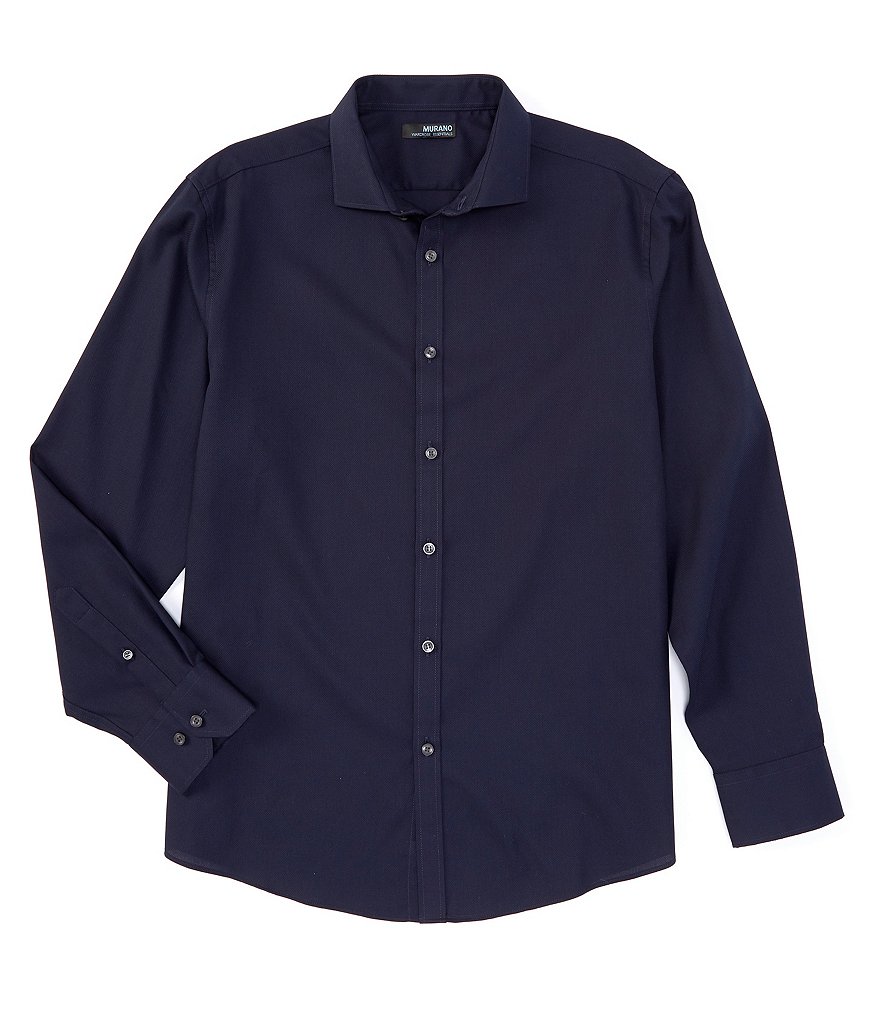 Murano Wardrobe Essentials Ultimate Modern Comfort Stretch Long-Sleeve  Spread-Collar Textured Sportshirt | Dillard's