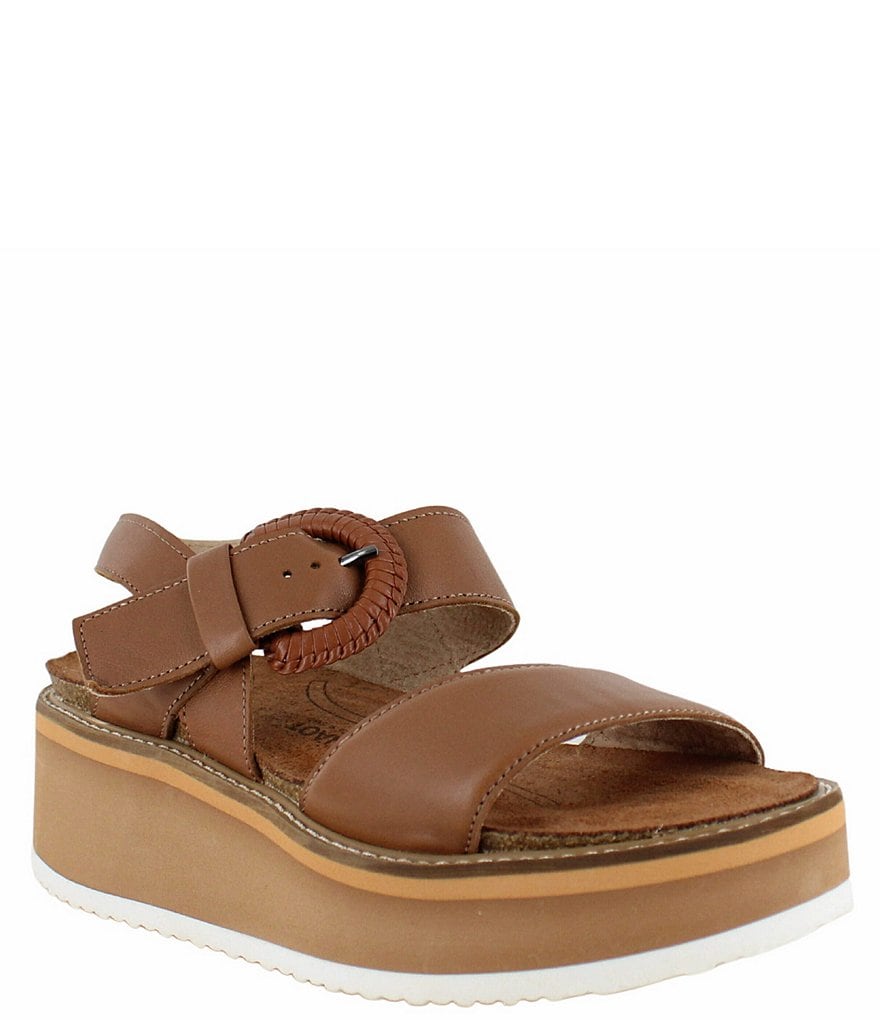 Naot Crepe Leather Platform Wedge Sandals