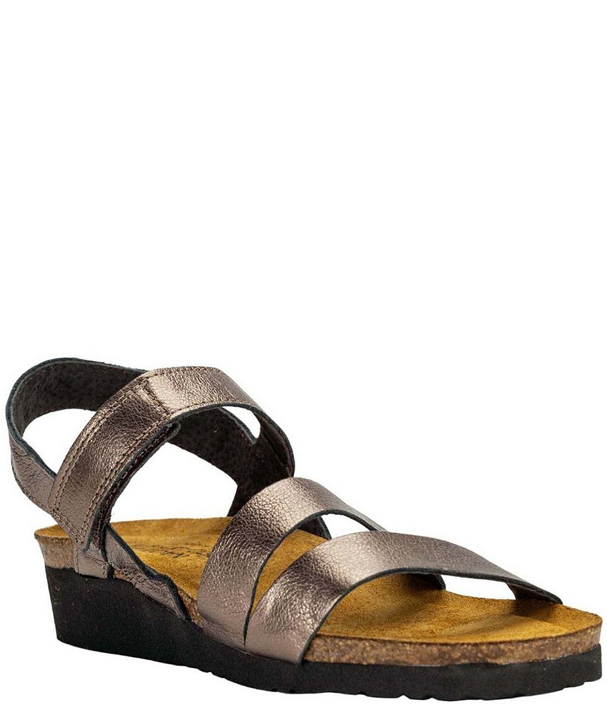 Naot Kayla Leather Hook-and-Looop Banded Wedge Sandals | Dillard's