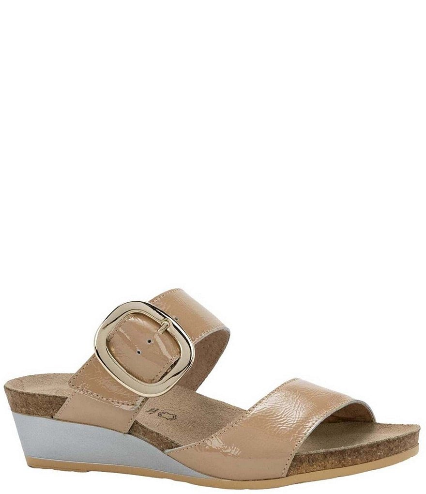 Naot Magic Crinkle Patent Leather Wedge Slide Sandals | Dillard's